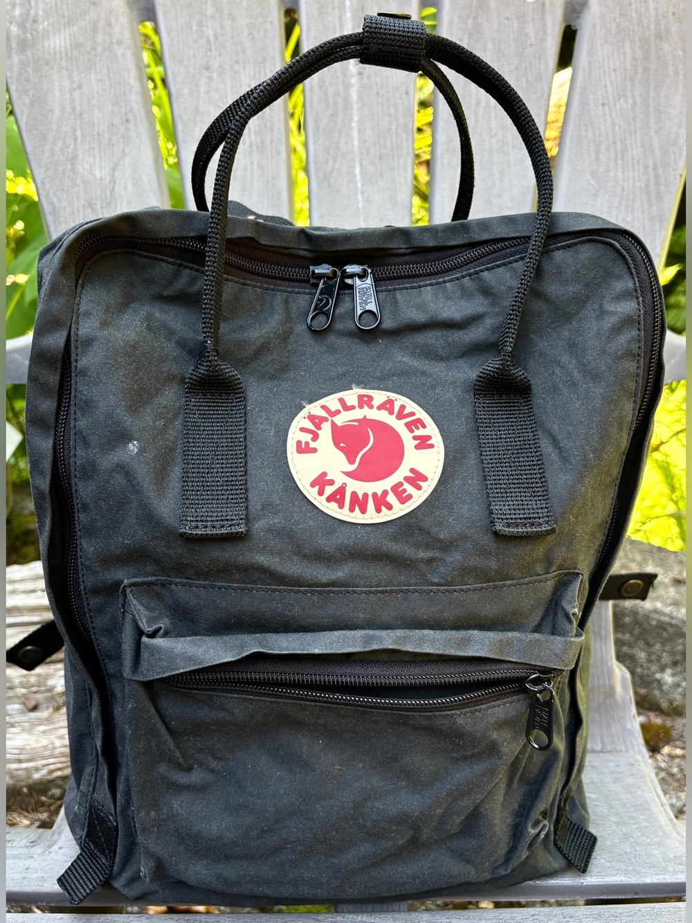 Fjallraven waxed cotton backpack